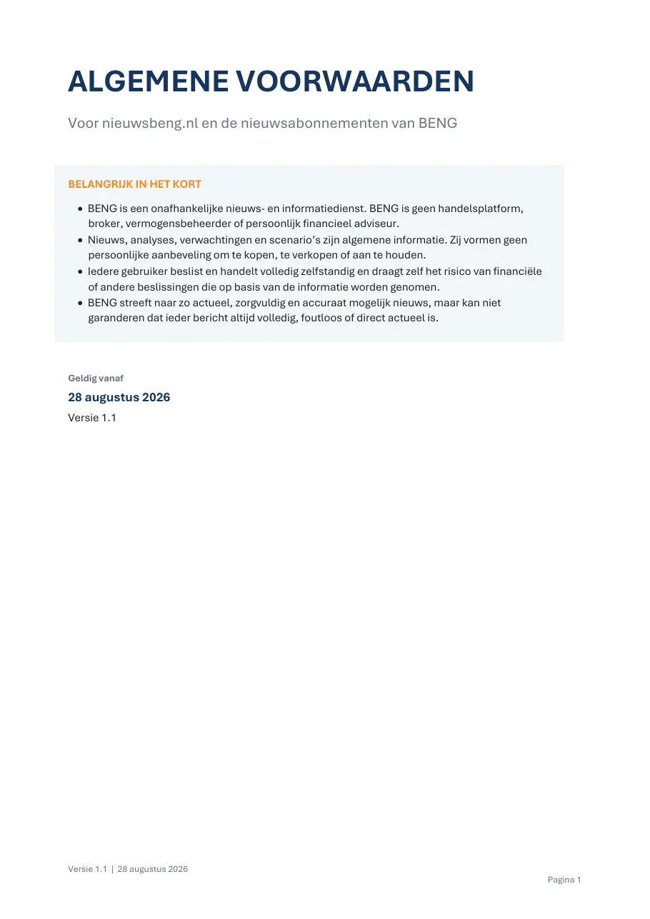Algemene voorwaarden, pagina 1 van 10