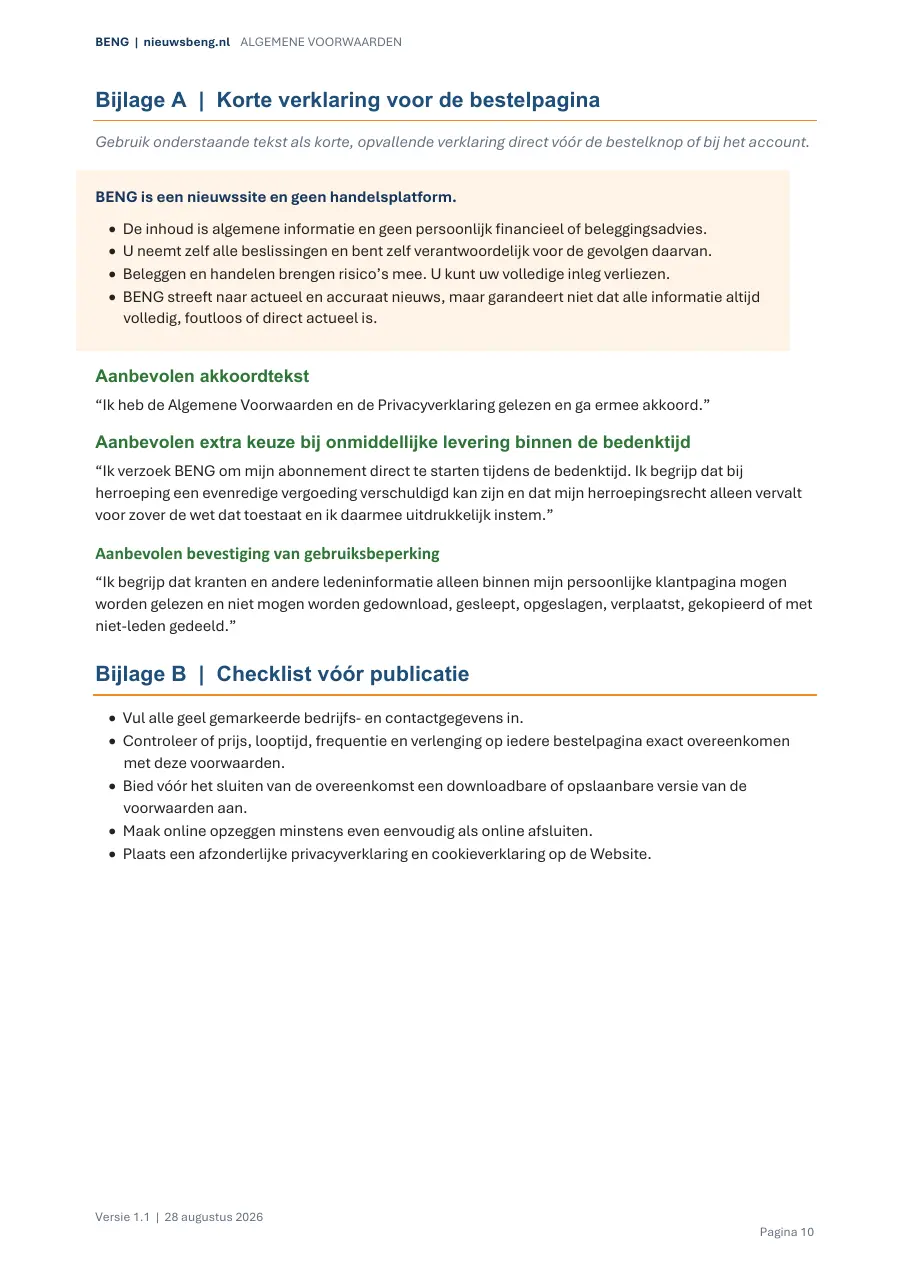Algemene voorwaarden, pagina 10 van 10