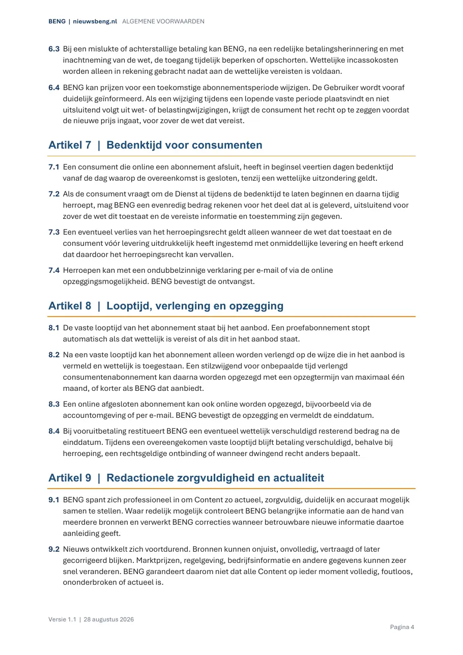 Algemene voorwaarden, pagina 4 van 10