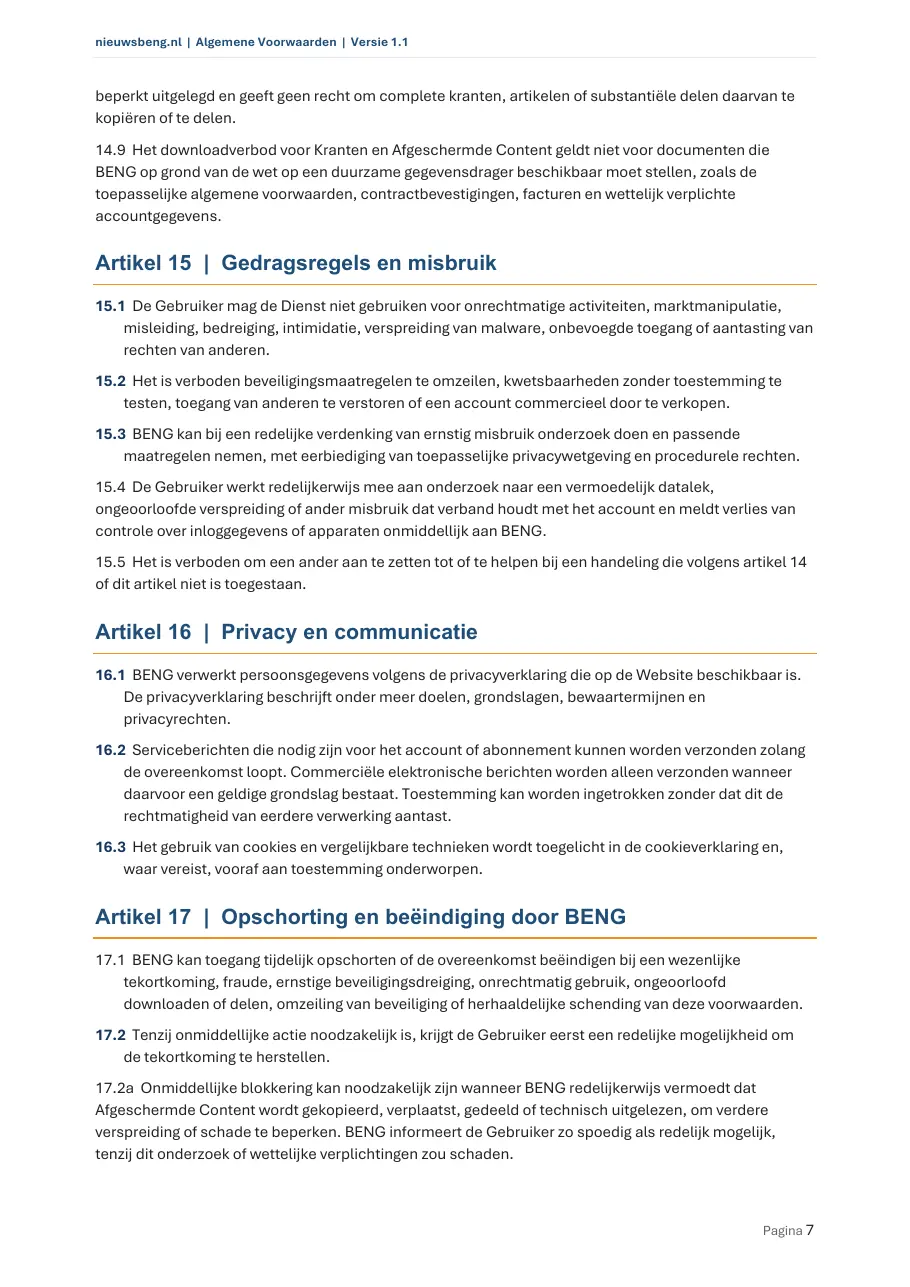 Algemene voorwaarden, pagina 7 van 10