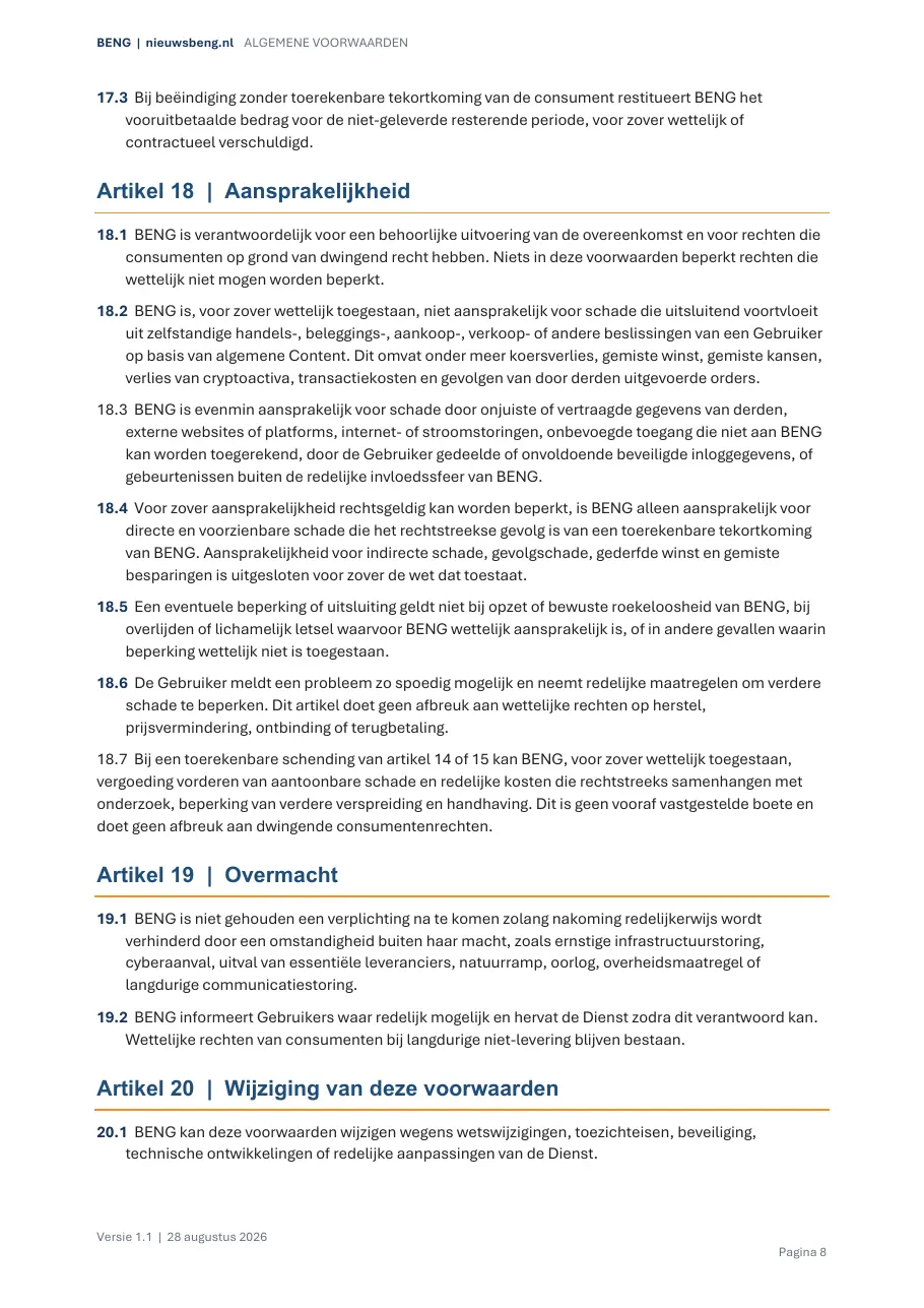 Algemene voorwaarden, pagina 8 van 10